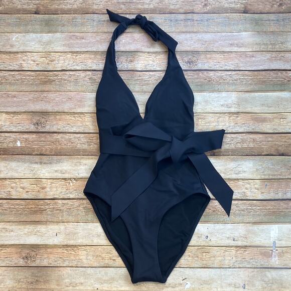 Sea Level Dark Romance Bonded Belt Plunge One Piece Swimsuit NWT - Picture 2 of 4